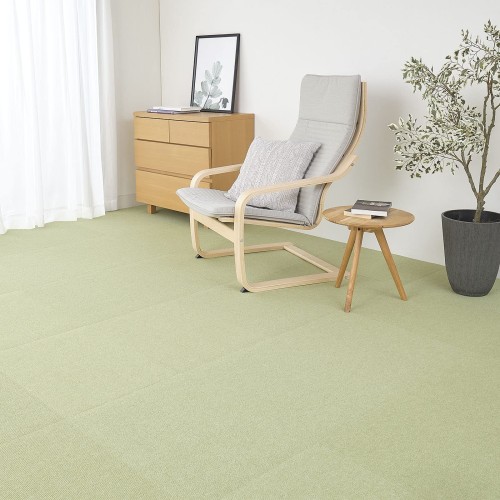 日本製 撥水 消臭 洗えるサンコー ずれない ジョイントマット キッチンマット リビング 45×60cm グリーン 36枚 カーペットタイプ おくだけ吸着 OH-08