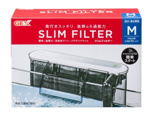 GEX AQUA FILTER スリムフィルター 奥行きスッキリ のろ過能力外掛け式フィルターMサイズ