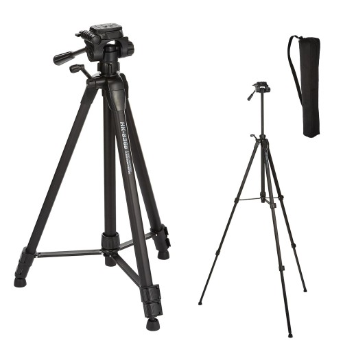 ハクバ HAKUBA アルミ 3段 三脚 HK-836B ブラック 軽量 クイックシュー機能 全高約165cm WEBカメラ固定 スマホ撮影 動画撮影にも便利 収納ケース付 4977187715224