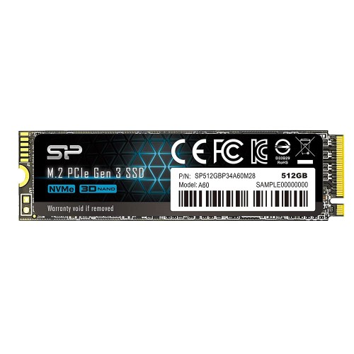 ケイ素樹脂力強さ SSD 512GB 3D NAND M.2 2280 PCIe3.0×4 NVMe1.3 P34A60つづき物 5年引き受ける SP512GBP34A60M28