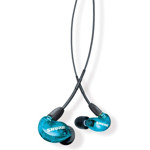 SHURE シュア イヤホン AONIC 215 有線 マイク付き SE215DYBL+UNI-A トランスルーセントブルー 高遮音性 ゲーム ゲーミング スペシャルエディション カナル型 ワイヤレス変換可(別売) MMCX リケーブル プロ仕様 低音強化 配信 音楽 オーディオリスニング レコーディング 録音