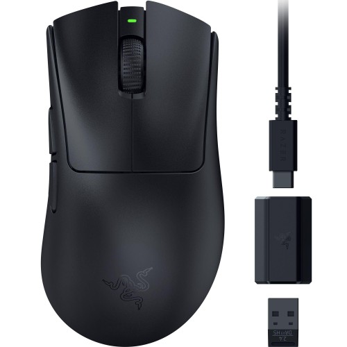 Razer レイザー DeathAdder V3 HyperSpeed ワイヤレス ゲーミングマウス 超軽量 55g 小型 コンパクトな形状でありながら自然なグリップを提供 つかみ持ち/つまみ持ち・