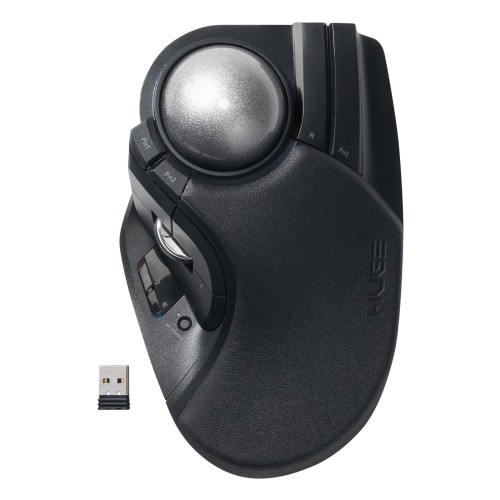 エレコム トラックボール二十日鼠 HUGE PLUS 静音 ベアリングうしろ押し 申し受ける式 Bluetooth 無線電話2.4GHz 有線 3台マルチペアリング 10名取り草 チルトホイール 2年引き請ける 黒いこと M-HT1MRBK-G