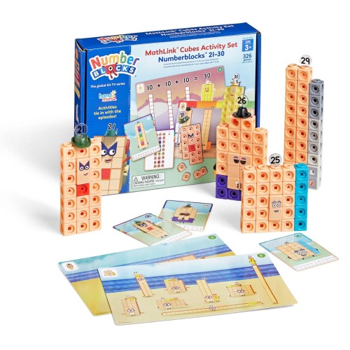 Numberblocks MathLink Cubes ナンバーブロックス 21-30 正六面体 255個入り口・入口 アクティビティセット 算術遊び道具 日本語お引き回し付き添い人 3歳 96321-J
