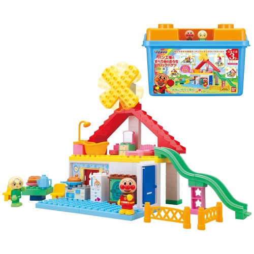 [バンダイ(BANDAI)] BlockLabo ブロックラボ アンパンマン パン工場とすべり台のおうちブロックバケツ 対象年齢 3才以上