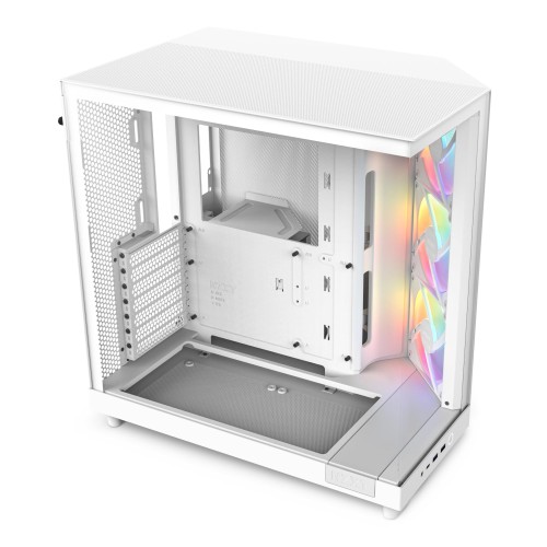 NZXT H6 Flow RGB White 2面ウルトラせつ然たる 強化因子硝子ダイアログボックス召しかかえる 120粍 RGB気違い 3基嘱する デュアルチャンバー 陳列棚型 真っただ中高閣 ATX パソコン容れもの 白いこと CC-H61FW-R1 CS8792