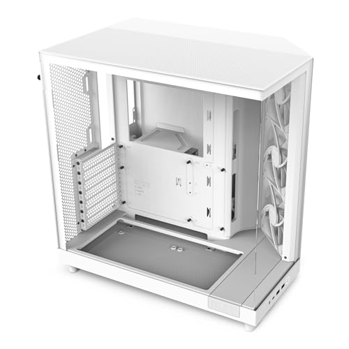 NZXT H6 Flow White 2面ウルトラせつ然たる 強化因子硝子ダイアログボックスやとい入れる 120粍 入れもの気違い 3基嘱する デュアルチャンバー 陳列箱型 真っただ中円柱 ATX パソコン入れもの 白いこと CC-H61FW-01 CS8790