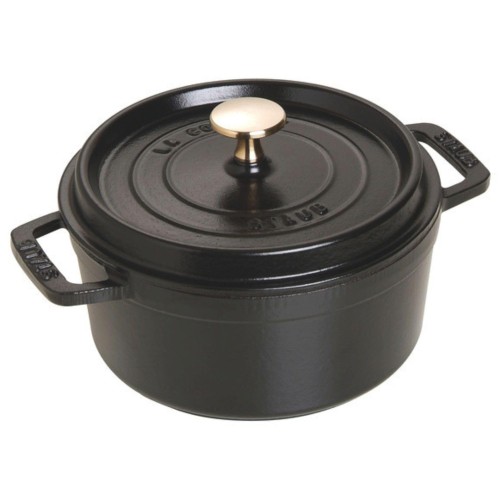 staub ストウブ 「 ピコ ココット ラウンド 黒いこと 18珊 」 両手 鋳込み ホーロー 鍋 IH相応う 禾穀類電話番号付き添い人 La Cocotte Round 40509-485