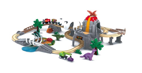 Hape(ハペ) 恐竜線路晴れ晴れしい仕掛ける 3才以上 木製 線路仕掛ける 遊び道具 E3795