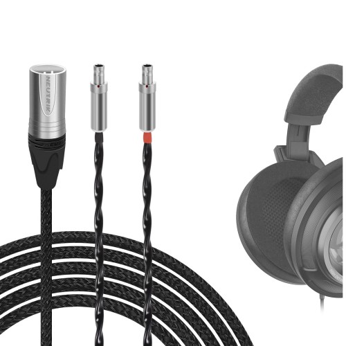 Geekria Apollo 6N OCC アップグレードオーディオケーブル Sennheiser HD 820、HD 800S、HD 800 ヘッドホン対応 交換用バランスヘッドホンコード Hi-Res オーディオマニア向け HiFi ヘッドセット用 (10フィート/3m)