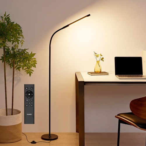Huakey Home 立ち会い場点火装置 北欧 LED 立ち会い場照明ランプ 間接的な行動点火装置12W 照明ランプ点火装置 無度合い調光調色 立ち会い場照明ランプ led 高さ調節する能力のあるな読みもの照明ランプ 室内装飾 点火装置 臥し所/リビング/部屋の入り口/寝台側面 今めかしい 眩しくない＆目に愛想のいい 遠隔操作付 黒いこと