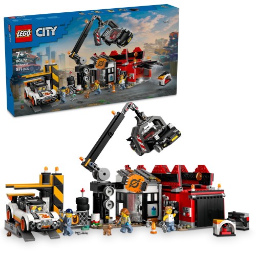 レゴ(LEGO) シティ 廃車工業プラントと車 手あそび 手あそび 生まれ落ちる日 差し上げ物 立ちはだかる お坊っちゃん お嬢さん ちびっ子 7歳 8歳 9歳 小学生 車駕 車 ミニカー 60472