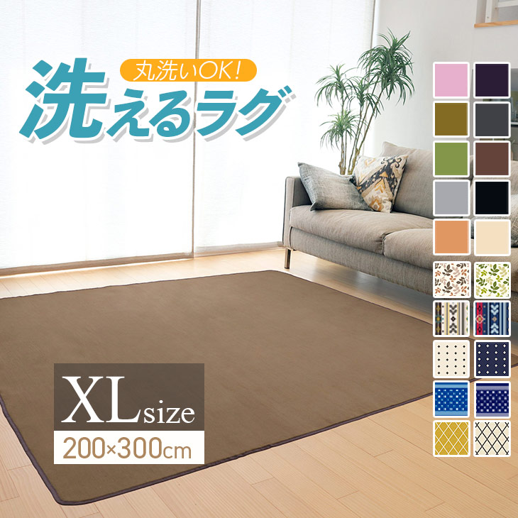 【48%オフクーポン】 【抗菌・防ダニ】ラグ らぐ 洗える おしゃれ 北欧 200×300 ラグマット 滑り止め付 西海岸 絨毯 マット ラグカーペット カーペット ホットカーペット対応 リビング 洗えるラグ 春 夏 ウォッシャブル リビング 床暖房対応 洗濯可能