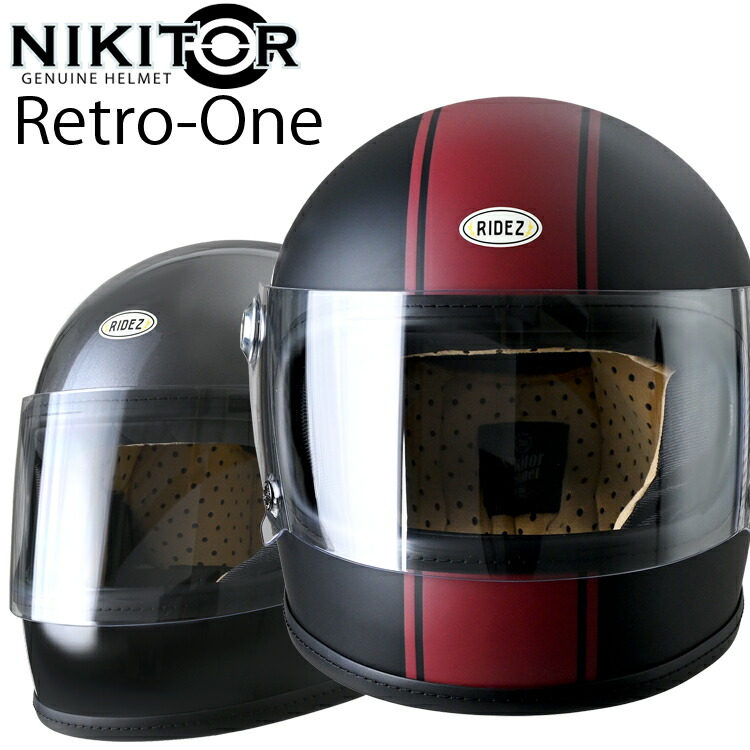 楽天市場】新色追加☆送料無料！RIDEZ NIKITOR HELMET Retro-One