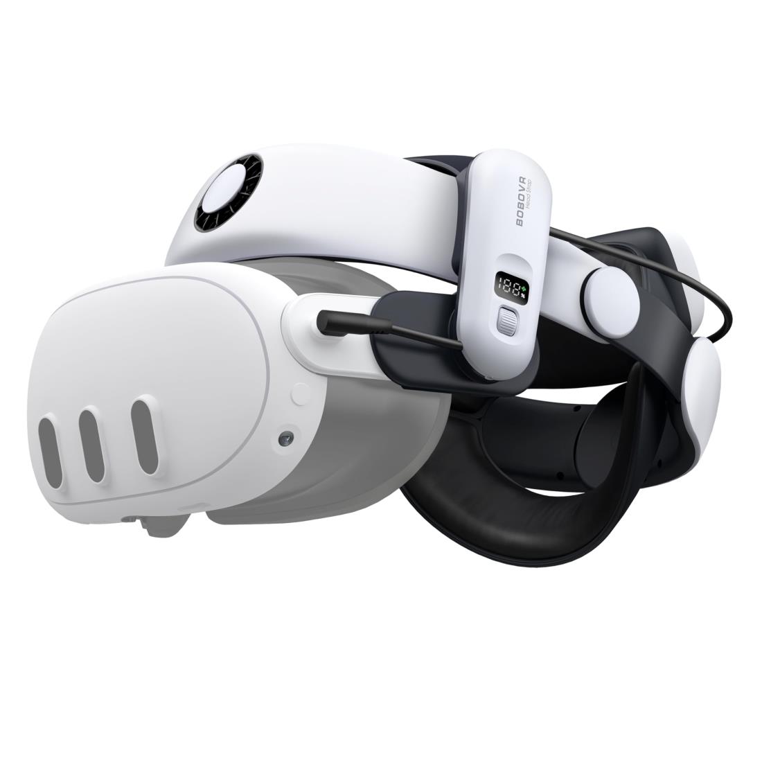 BOBOVR S3 Proバッテリーストラップアクセサリー、上端空調設備、10000mAh熱っぽいつけ替える能力のあるな蓄電池容器に並べる、Meta Quest 3と取り替えっこ性あり
