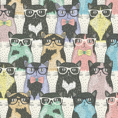 猫 インテリア小物 ファブリック アート 100cm × 100cm