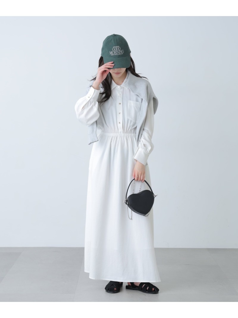 ロングシャツワンピース FREE'S MART フリーズ マート ワンピース・ドレス ワンピース ホワイト ブルー【送料無料】[ Fashion]