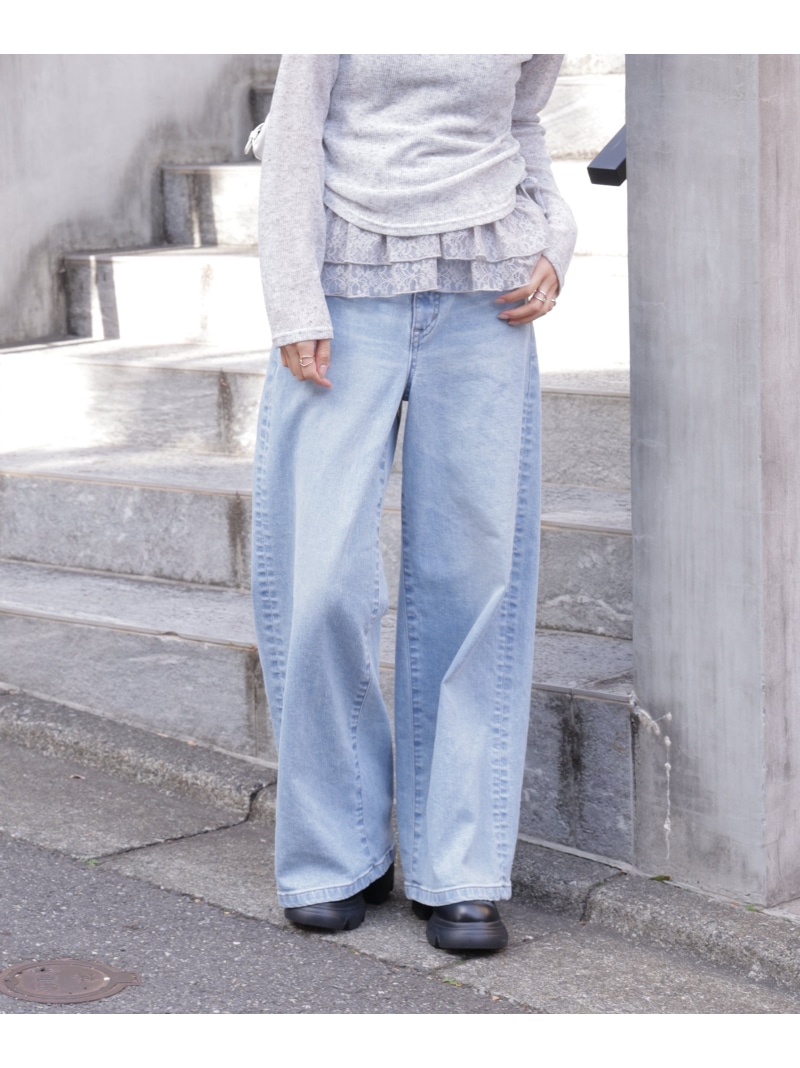 ＜SOMETHING＞LISAワイドデニムパンツ XS別注 FREE'S MART フリーズ マート パンツ その他のパンツ ブルー【送料無料】[ Fashion]