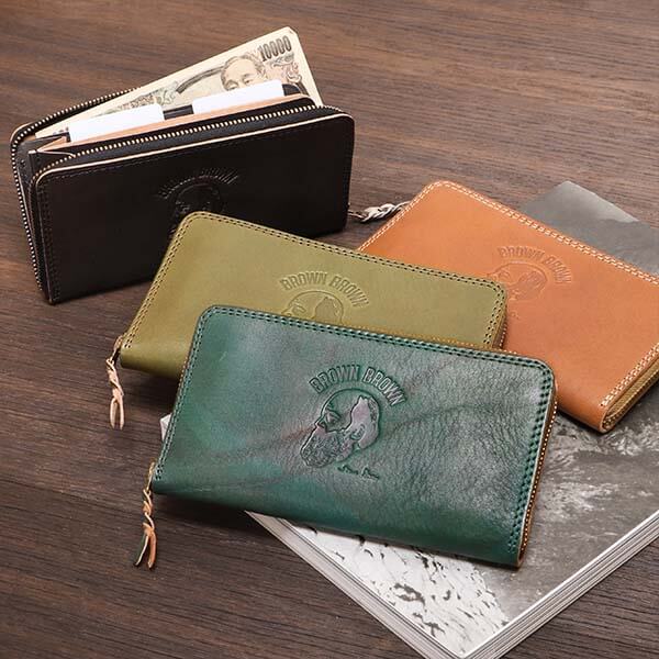 楽天市場】ブラウンブラウン ピックレザー Gamaguchi wallet がまぐち