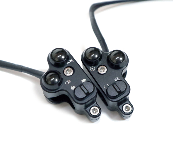 SR400　エストレヤ　等22ミリ　ハンドル用　コンパクト　スイッチ　カフェに Amazon.co.jp: マイクロ ハンドルスイッチ シングル ブラック