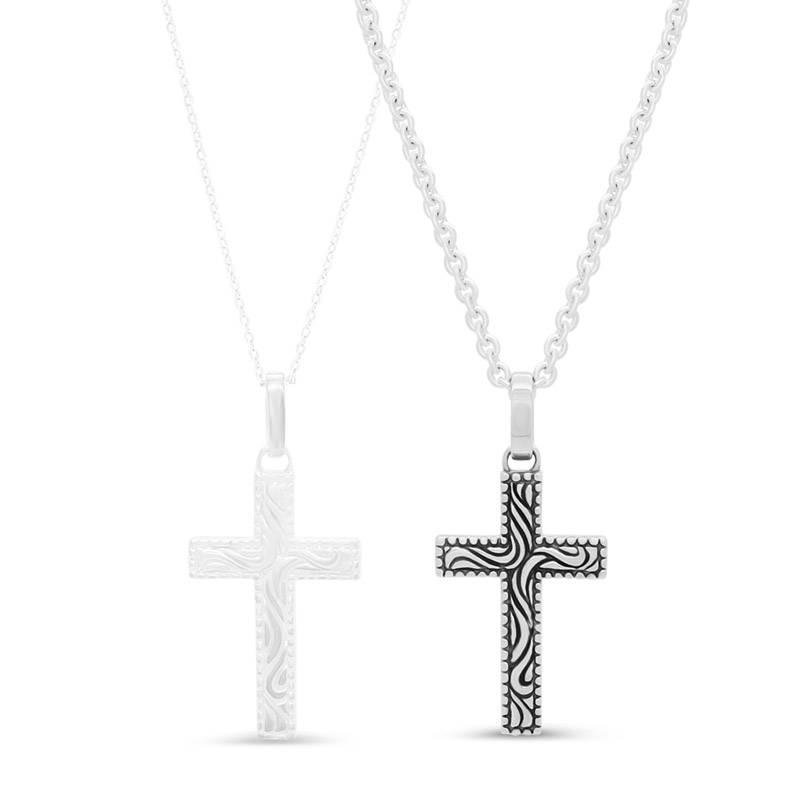 FREE STYLE 公式サイト クロス 十字架 アラベスク 唐草模様 シルバー ペアネックレス ペアアクセサリー ペア ネックレス・ペンダント 記念日 プレゼント ギフト FSP900B-900W セット シンプル フリースタイル 【送料無料】