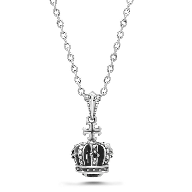 FREE STYLE 公式サイト クラウン 王冠 シルバー メンズネックレス メンズアクセサリー ネックレス・ペンダント キュービックジルコニア 記念日 プレゼント ギフト FSP910B チェーンセット シンプル フリースタイル 【送料無料】 11,880円