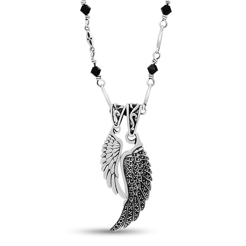 FREE STYLE 公式サイト 羽・ウィングモチーフ シルバー メンズネックレス メンズアクセサリー メンズ ネックレス・ペンダント オニキス キュービックジルコニア 記念日 プレゼント ギフト FSP880BKCZ-881B チェーンセット フリースタイル 【送料無料】 35,035円