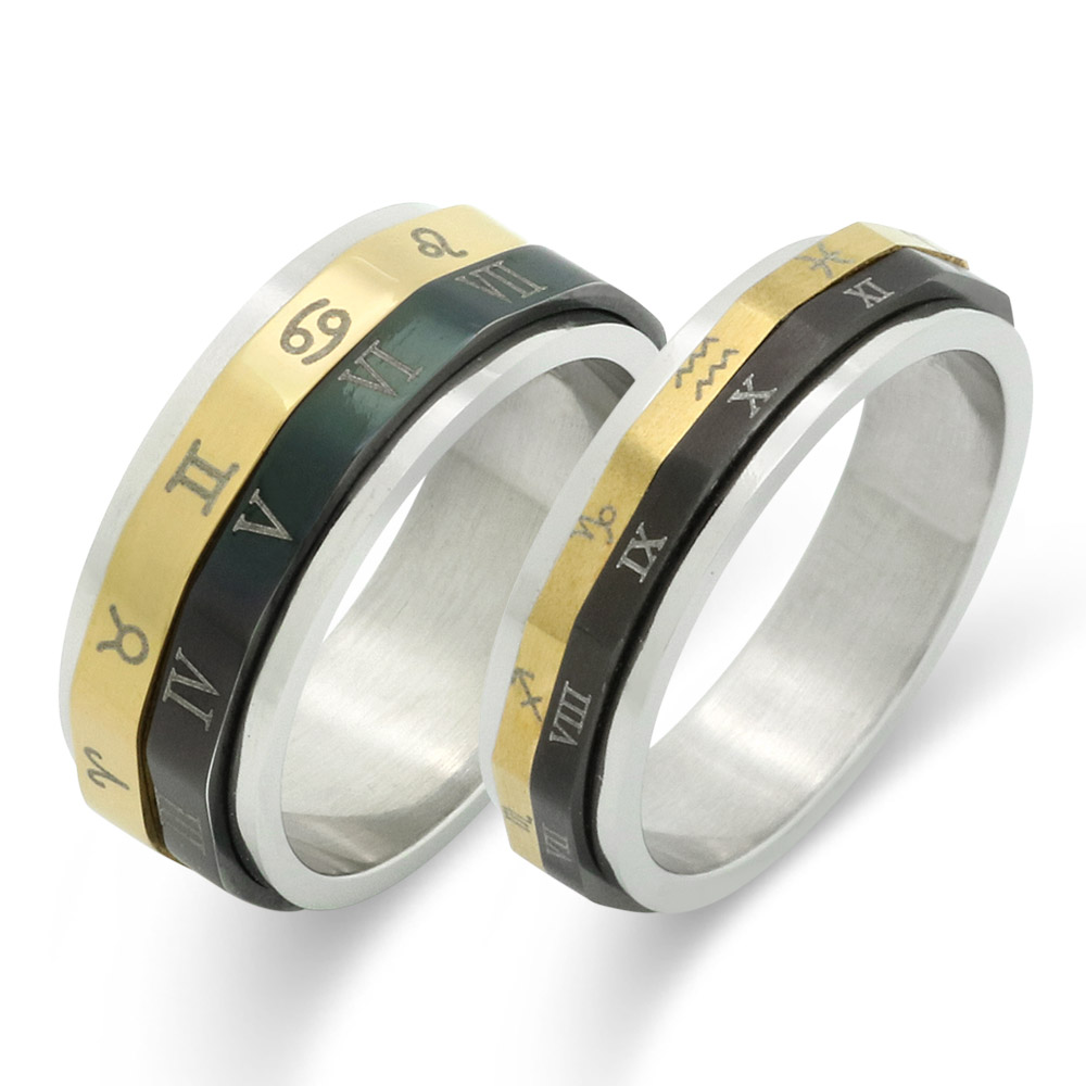 全品送料無料 楽天市場 Free Style 公式サイト ステンレス 12星座 ローマ数字 金属アレルギー対応 アレルギーフリー ペアリング ペアアクセサリー ペア 指輪 リング 記念日 プレゼント ギフト セット シンプル フリースタイル Fsstr004m 004l 送料無料 Free