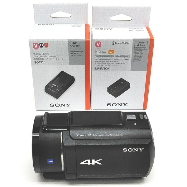 美品★本体＋バッテリーのみ SONY 4K ビデオカメラ FDR-AX45 口コミ] ソニー 4Kビデオカメラ FDR-AX45A 三脚＋大容量予備