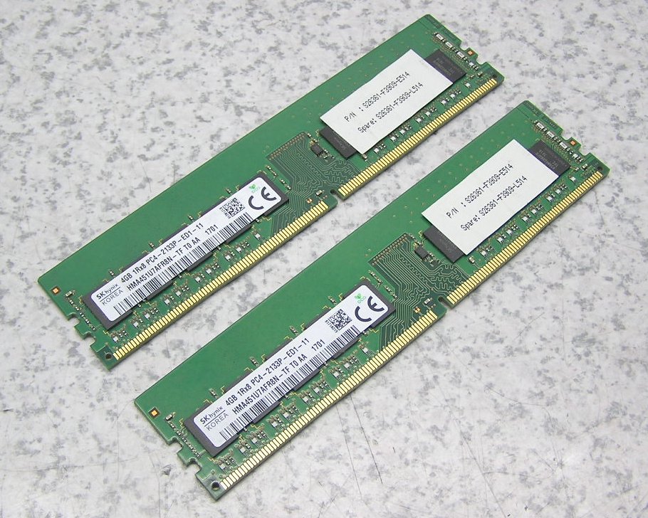 Sk Hynix Skハイニックス サーバー用メモリ 4gb 1r 8 Pc4 2133p Ed1 11 Hma451u7afr8n Tf To 1701 2枚セット 中古 送料無料 Fmcholollan Org Mx