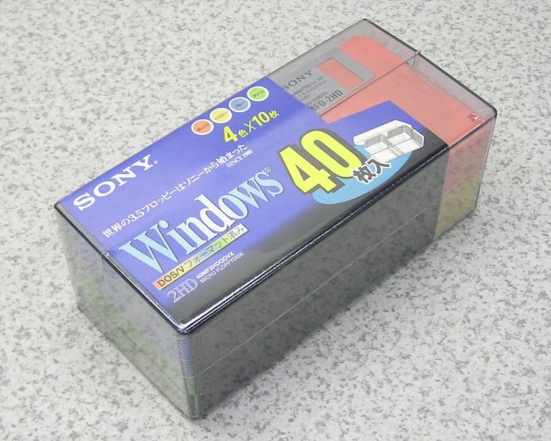 □■SONY/ソニー 【未当てはめる未開封】 DOS/V相応う 2固定ディスク 3.5型 \u003cBR\u003eディスケット 40枚入（4色×10枚） 40MF2HDQDVX 貨物輸送無料