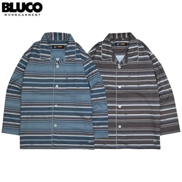 【セール30%OFF】BLUCO/ブルコ POOLSIDE SHIRT LS -Mexican-/プールサイドシャツ(長袖) 153-11-004・2color