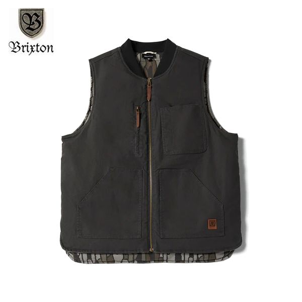Brixton ベスト Abraham vest Denim デニム M BRIXTON (ブリクストン) | Brixton Builders Abraham Reversible