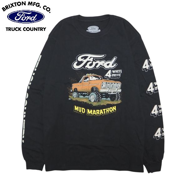 【セール20%OFF】BRIXTON×FORD・FORD MUD MARATHON LS STT/ロングスリーブTシャツ 17366・BURNT RUBBER