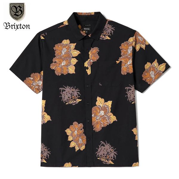 【大売り出し30%OFF】BRIXTON/ブリクス英トン CHARTER PRINT S/S WVN・WASHED BLACK/CHARCOAL FLORAL
