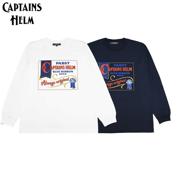 【百貨店大売り出し押さえる10%OFF】Pabst Blue Ribbon × CAPTAINS HELM/キャプテンズヘルム #OLD SIGNBOARD LS TEE/ロング衣袂ティーシャツ CH26-PB-T02・2color
