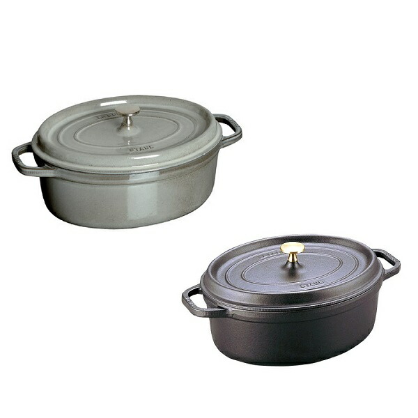 【SS継続期間中 P5倍!】 ストウブ staub ピコ・ココット オーバル 23糎 薄墨色 黒いこと