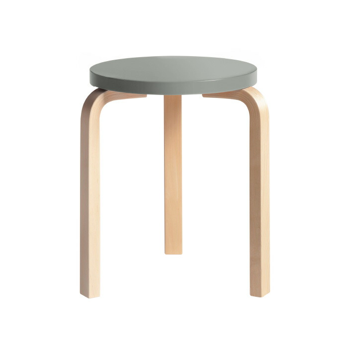 【組立サービス】【即納】Artek STOOL 60 スツール60 バーチ材 ナチュラルラッカー仕上げ グレーラッカー シンプル 木製 スツール 北欧 丸 円形 丸椅子 スタッキング可能 アルヴァ アアルト 正規販売店 ラッピング不可