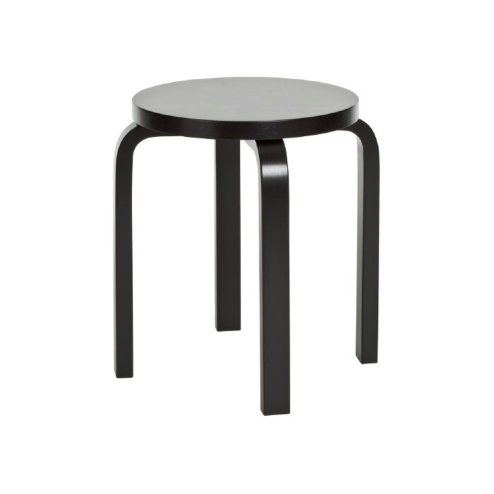 【ミニチュアガチャ特典付】Artek STOOL E60 スツールE60 バーチ材 ナチュラルラッカー仕上げ ブラックラッカー シンプル 木製 スツール 北欧 丸 円形 丸椅子 スタッキング可能 アルヴァ アアルト 正規販売店 ラッピング不可 【納期】約3～4週間（メーカー欠品時を除く）