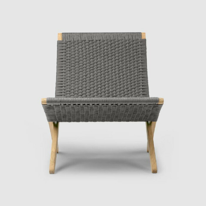 CARL HANSEN & SON（カールハンセン&サン）/MG501/キューバチェア/チーク材/無塗装/フラットロープ チャコール（Charcoal 1402）/屋外用ラウンジチェア 新生活 引っ越し 実用的 インテリア 【納期】約3～4週間（メーカー欠品時を除く）