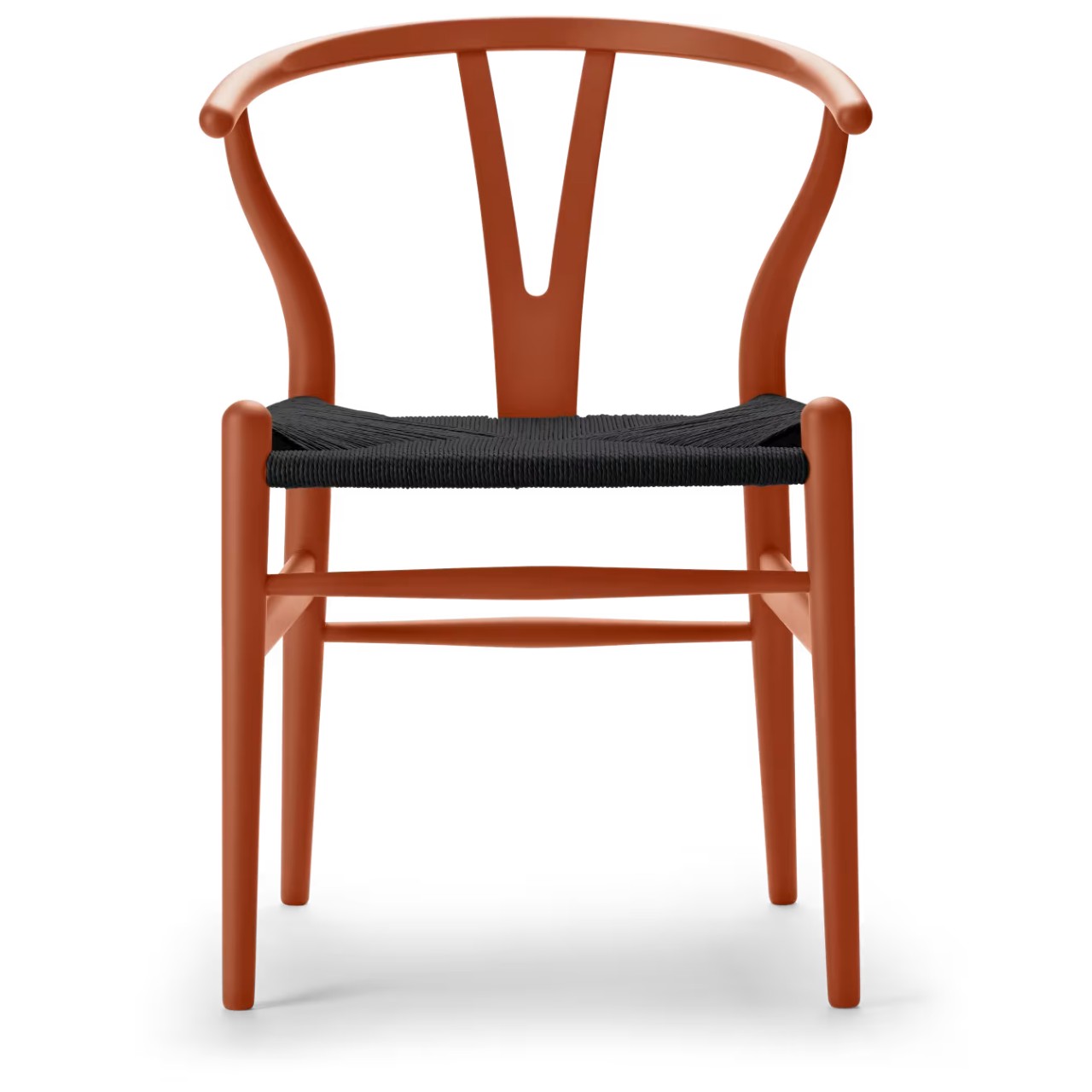 【座面高さ43cm】 Yチェア CH24 正規品 CARL HANSEN & SON（カールハンセン&サン） CH24 ビーチ材 SOFT ORANGE RED仕上げ ブラックペーパーコード SH43 傷防止フェルト付 ダイニングチェア ワイチェア 北欧 インテリア 【納期】ご注文後 約半年