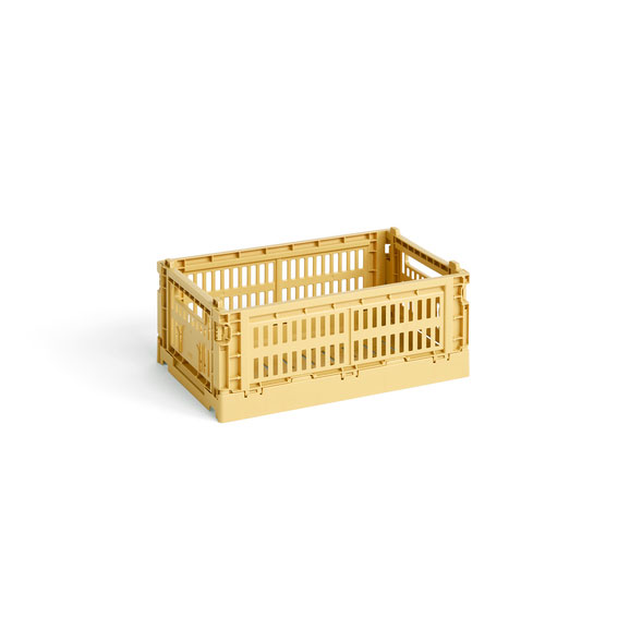HAY Medium Recycled Colour Crate in Golden Yellow HAY