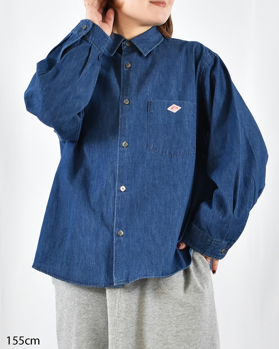 DANTON インディゴ ダンガリー レギュラーカラーシャツ ダントン デニムシャツ レディース DT-B0442 DUG 2026 春夏