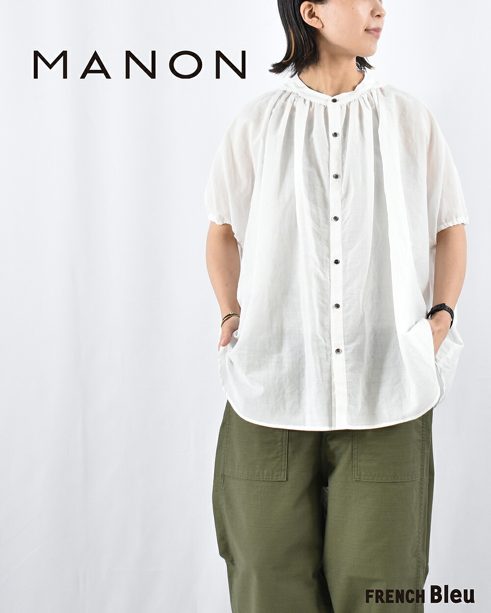 MANON スクエア アミカルシャツ マノン ラミー コットン レディース MNN-SH-292 2025 春夏