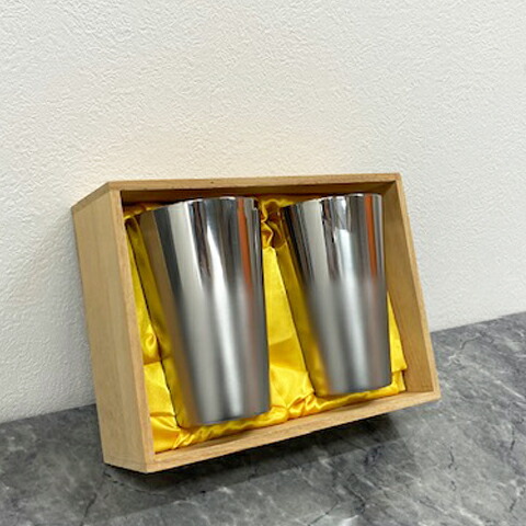 [中古]★未当て嵌める品★【和平フレイズ】 燕三 割り増し金 ステンレス鋼タンプラー390ml 内面金メッキ 2個仕掛ける 木和氏の璧(EM-9410) 御厨子所雑貨 お届けご特定化日1ヵ月先まで