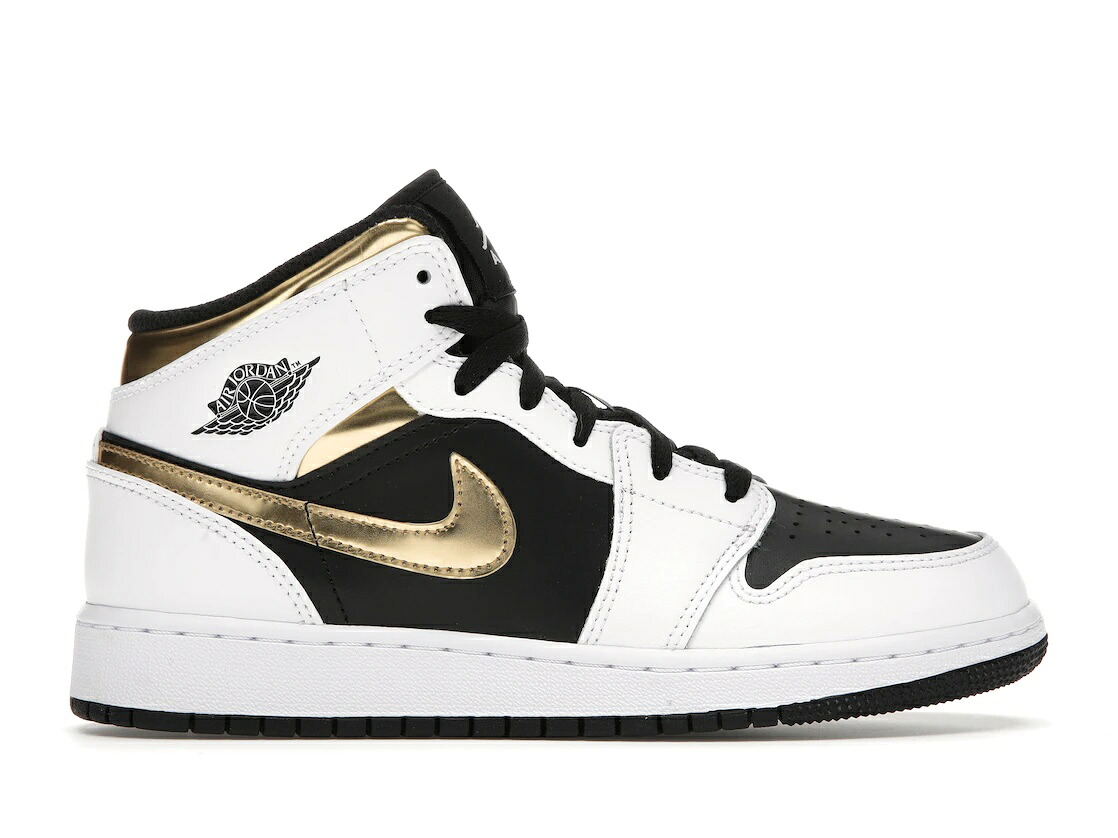 【今だけ500円割引クーポンあり!!】Jordan ナイキ GS エアジョーダン1 ミッド &ldquo;ホワイト ゴールド ブラック&ldquo; Jordan 1 Mid &ldquo;White Gold Black (GS)&ldquo; Jordan 554725-190 大人も履ける キッズモデル レディース スニーカー キッズスニーカー ベビーシューズ｜セレクトショップFrenz