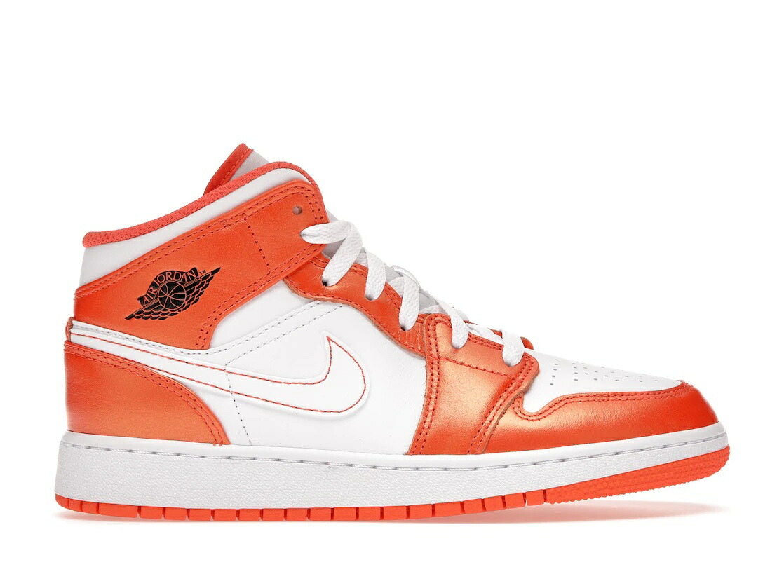 【今だけ500円割引クーポンあり!!】Jordan ナイキ GS エアジョーダン 1 ミッド &ldquo;ホワイト/メタリックオレンジ&ldquo; Jordan 1 Mid &ldquo;Metallic Orange (GS)&ldquo; Jordan DM4228-800 大人も履ける キッズモデル レディース スニーカー キッズスニーカー ベビーシューズ｜セレクトショップFrenz