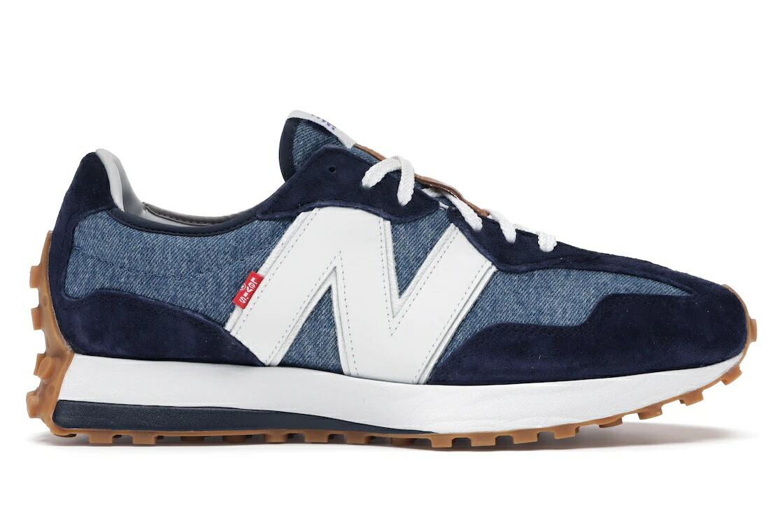 【23cm】New balance U327WPC デニム New Balance 327 sneakers in off white with denim blue detail