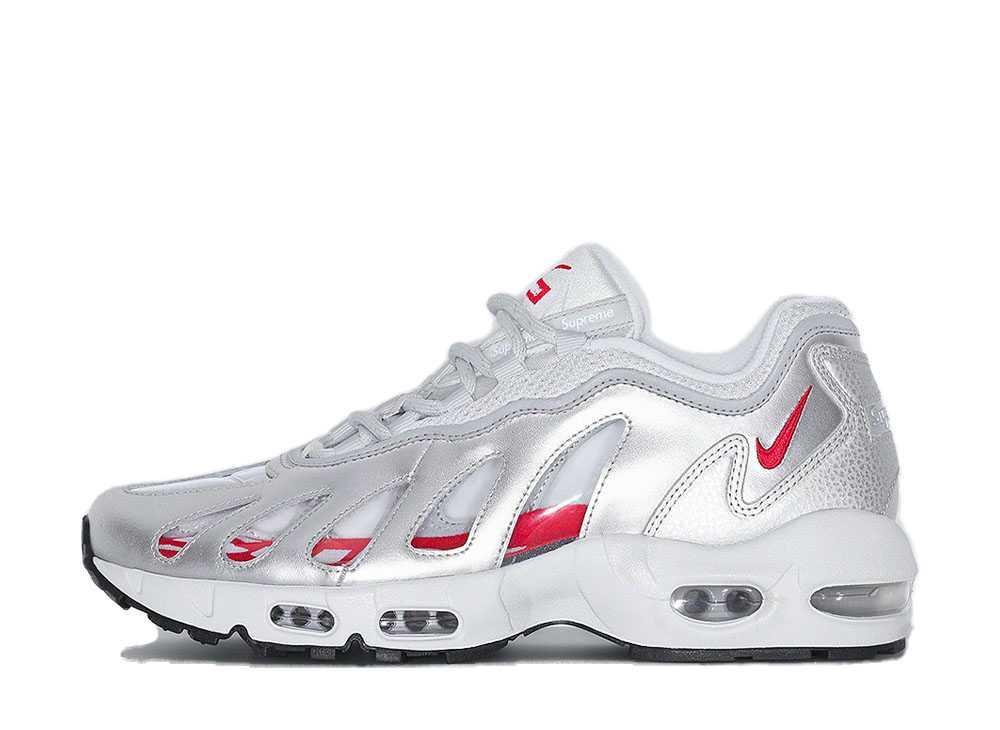 今だけ【1000円クーポン】発行中!!Nike シュプリーム × ナイキ エアマックス96 メタリックシルバー/スピードレッド/クリア ナイキ CV7652-001 メンズ スニーカー ランニングシューズ 21SN-CV7652-001