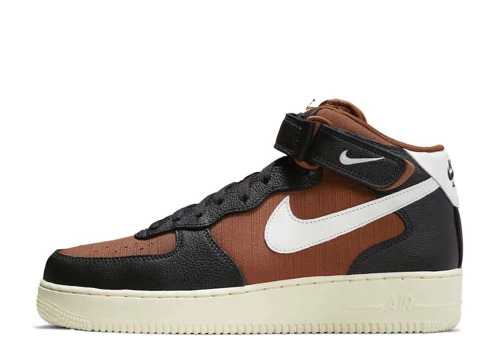 【今だけ500円割引クーポンあり!!】Nike ナイキ エアフォース1 '07 ミッド ヴィンテージ オフノワール アンド ピーカン ナイキ DQ8766-001 メンズ スニーカー ランニングシューズ 21SN-DQ8766-001|セレクトショップFrenz
